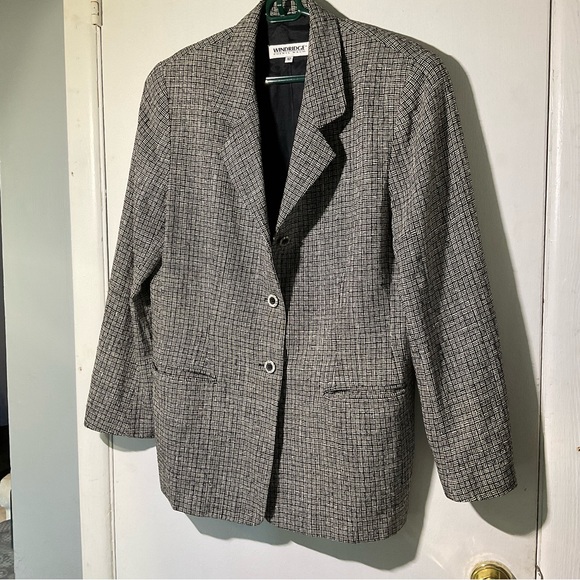 Windridge Cheryl Nash Vintage SILK tweed b&w Pants Suit SZ 12 - Picture 2 of 16